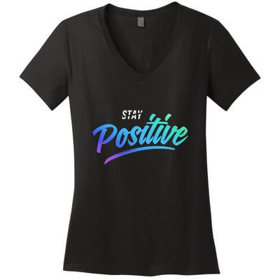 Stay Positive | Funny Math Clothes Women's V-Neck T-Shirt