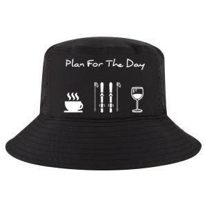 Skiing Plan For Day Coffee Skiing Wine Gift Cool Comfort Performance Bucket Hat