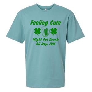 Saint Patrick's Feeling Cute Drunk St. Paddys Day Shenanigan Sueded Cloud Jersey T-Shirt