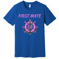 S Pink First Mate Boat Anchor Nautical Gift Premium T-Shirt