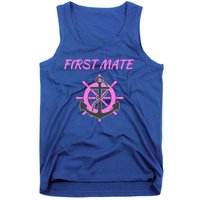 S Pink First Mate Boat Anchor Nautical Gift Tank Top