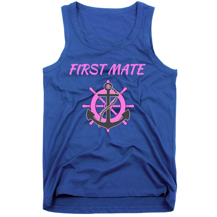 S Pink First Mate Boat Anchor Nautical Gift Tank Top