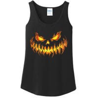 Scary Pumpkin Face Halloween Jack O Lantern Trick Treat Ladies Essential Tank