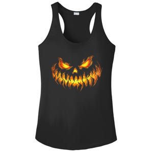 Scary Pumpkin Face Halloween Jack O Lantern Trick Treat Ladies PosiCharge Competitor Racerback Tank