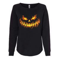 Scary Pumpkin Face Halloween Jack O Lantern Trick Treat Womens California Wash Sweatshirt