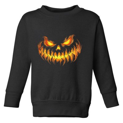 Scary Pumpkin Face Halloween Jack O Lantern Trick Treat Toddler Sweatshirt