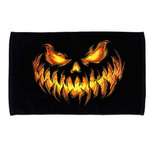 Scary Pumpkin Face Halloween Jack O Lantern Trick Treat Microfiber Hand Towel