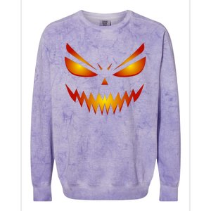 Spooky Pumpkin Face Halloween Colorblast Crewneck Sweatshirt