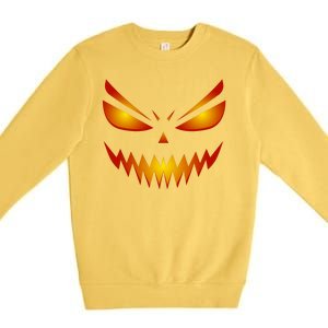 Spooky Pumpkin Face Halloween Premium Crewneck Sweatshirt