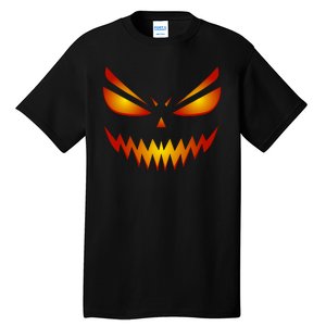 Spooky Pumpkin Face Halloween Tall T-Shirt