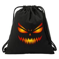 Spooky Pumpkin Face Halloween Drawstring Bag