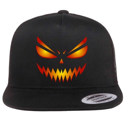 Spooky Pumpkin Face Halloween Flatbill Hat