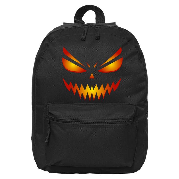 Spooky Pumpkin Face Halloween 16 in Basic Backpack