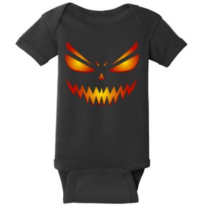 Spooky Pumpkin Face Halloween Baby Bodysuit