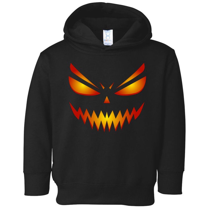 Spooky Pumpkin Face Halloween Toddler Hoodie