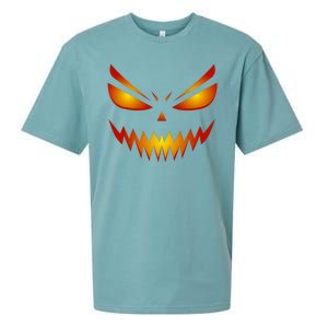 Spooky Pumpkin Face Halloween Sueded Cloud Jersey T-Shirt