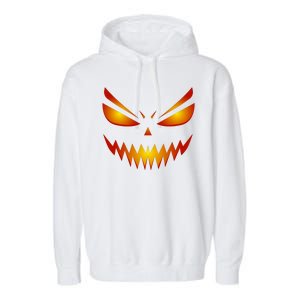 Spooky Pumpkin Face Halloween Garment-Dyed Fleece Hoodie