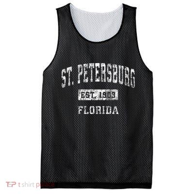St. Petersburg Florida Fl Vintage Established Mesh Reversible Basketball Jersey Tank
