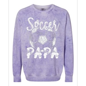 Soccer Papa For  Family Matching Team Player Soccer Ball Colorblast Crewneck Sweatshirt