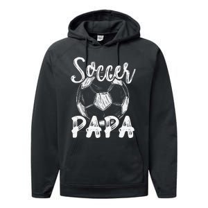 Soccer Papa For  Family Matching Team Player Soccer Ball Performance Fleece Hoodie