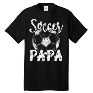 Soccer Papa For  Family Matching Team Player Soccer Ball Tall T-Shirt