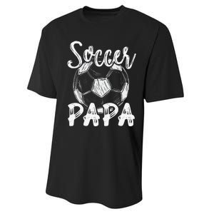 Soccer Papa For  Family Matching Team Player Soccer Ball Performance Sprint T-Shirt