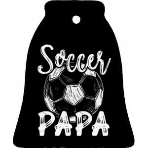 Soccer Papa For  Family Matching Team Player Soccer Ball Ceramic Bell Ornament