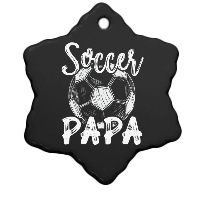 Soccer Papa For  Family Matching Team Player Soccer Ball Ceramic Star Ornament