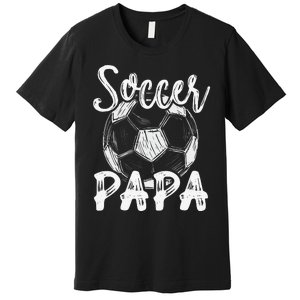 Soccer Papa For  Family Matching Team Player Soccer Ball Premium T-Shirt