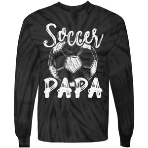 Soccer Papa For  Family Matching Team Player Soccer Ball Tie-Dye Long Sleeve Shirt