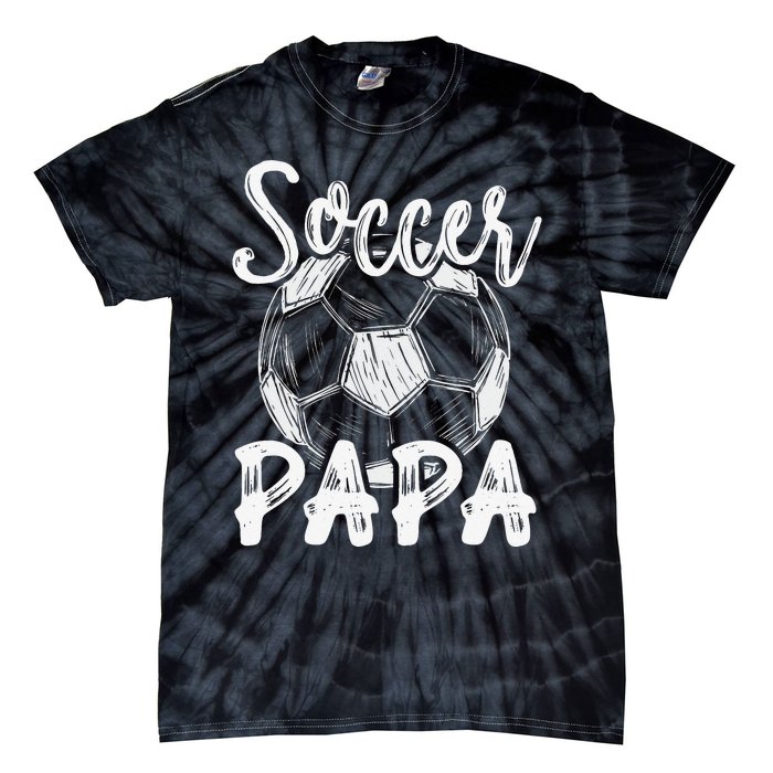 Soccer Papa For  Family Matching Team Player Soccer Ball Tie-Dye T-Shirt