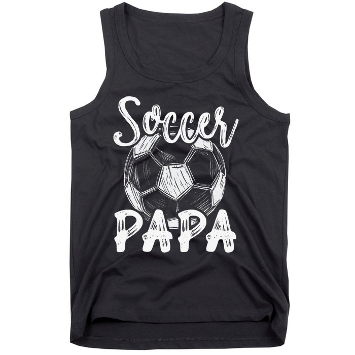 Soccer Papa For  Family Matching Team Player Soccer Ball Tank Top