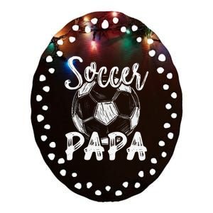 Soccer Papa For  Family Matching Team Player Soccer Ball Ceramic Oval Ornament