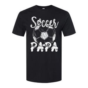 Soccer Papa For  Family Matching Team Player Soccer Ball Softstyle CVC T-Shirt