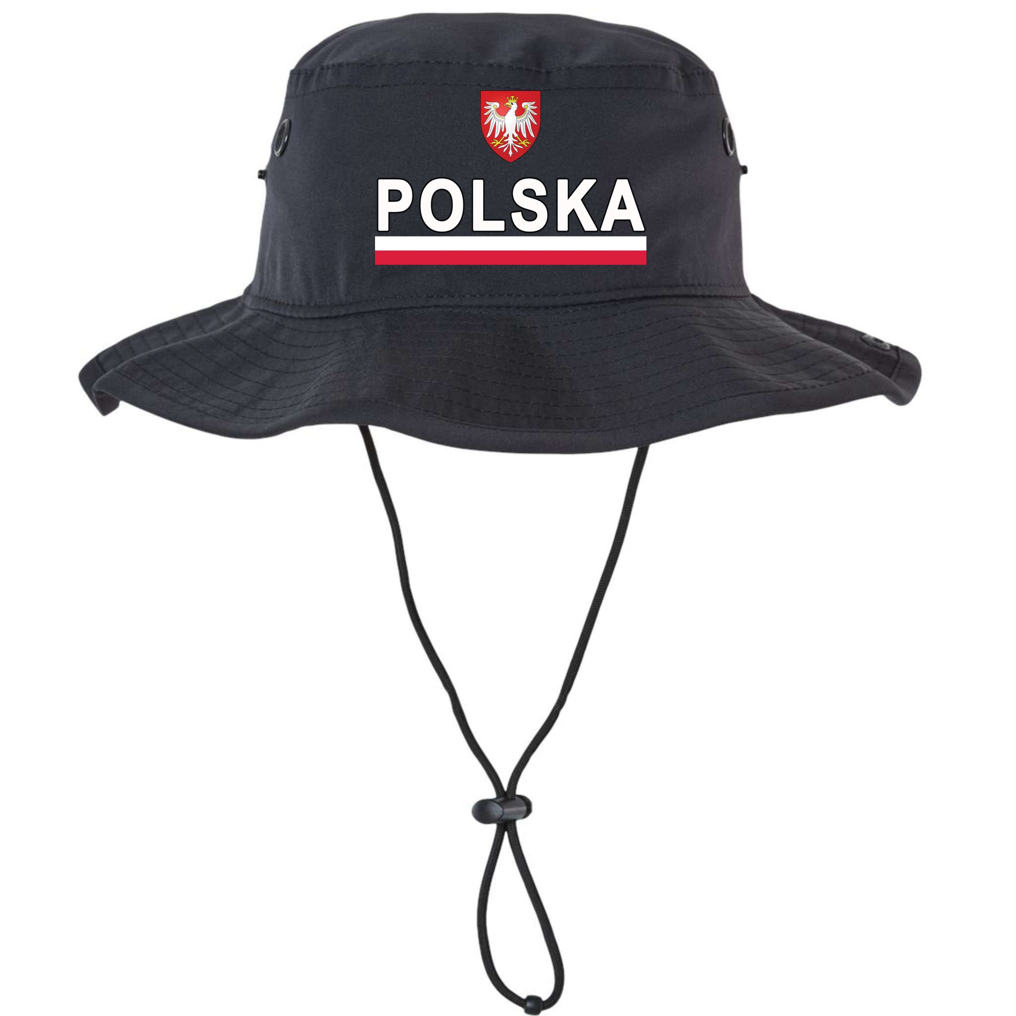 Sporty Polska Flag And Emblem Polish Coat Of Arms Gift Bucket Hat