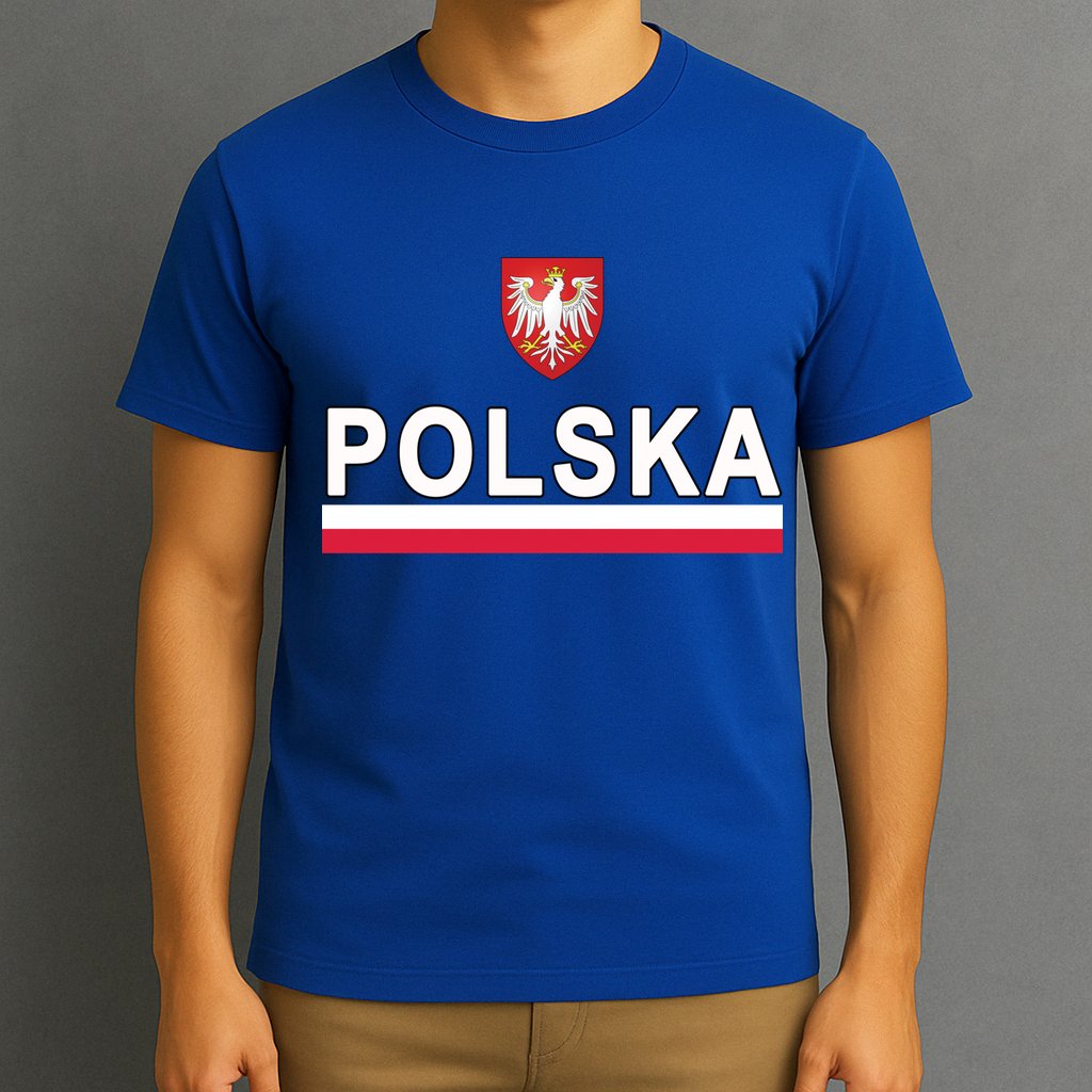 Sporty Polska Flag And Emblem Polish Coat Of Arms Gift T-Shirt