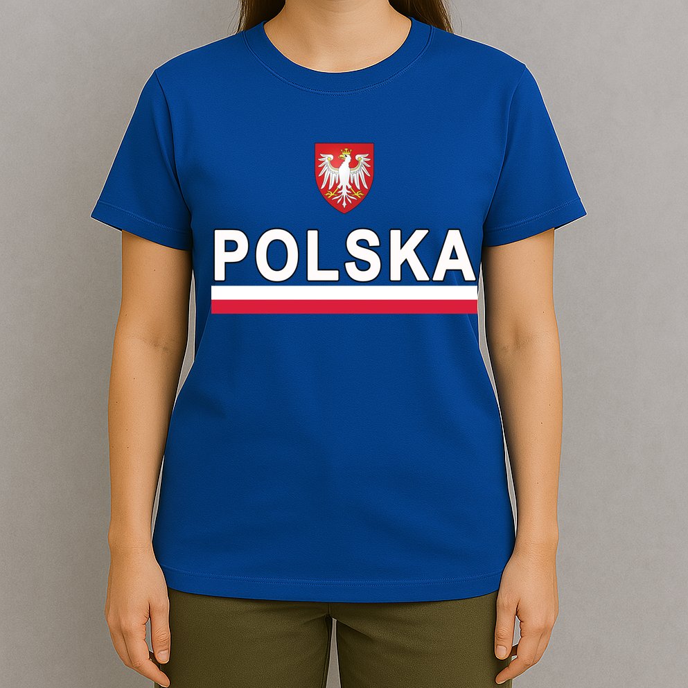 Sporty Polska Flag And Emblem Polish Coat Of Arms Gift T-Shirt