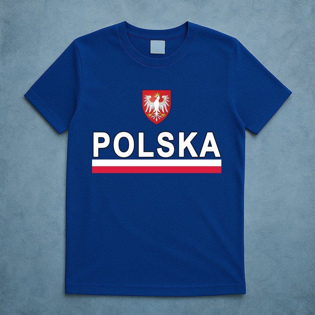 Sporty Polska Flag And Emblem Polish Coat Of Arms Gift T-Shirt