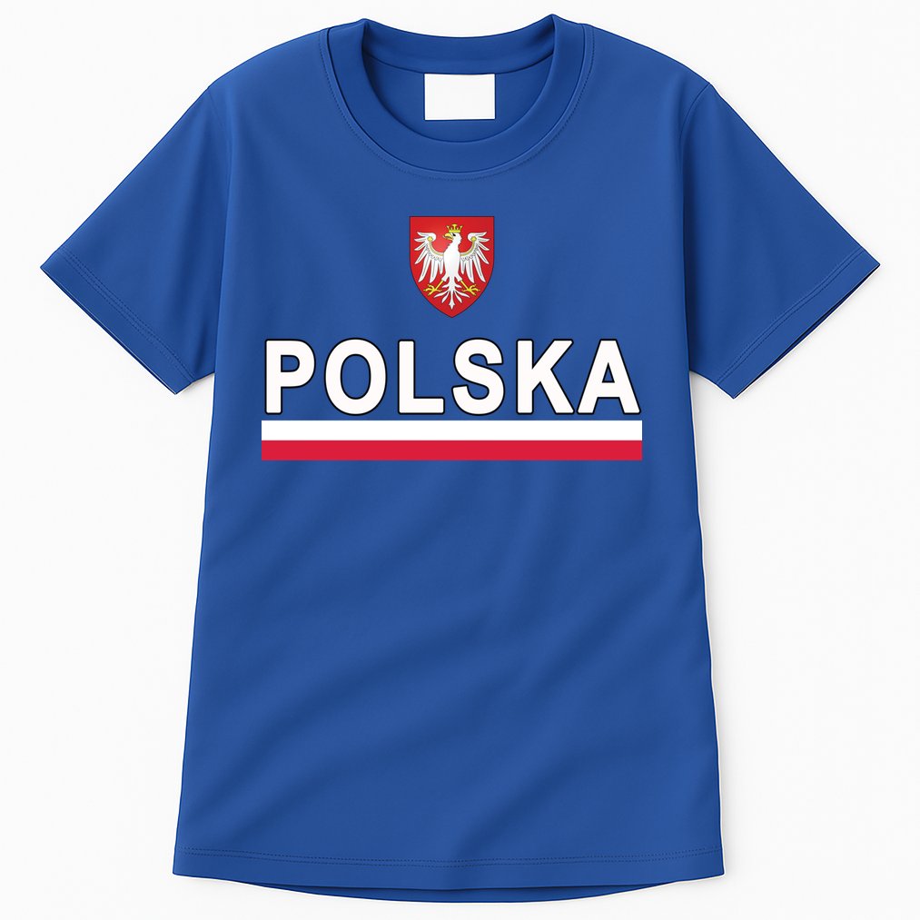 Sporty Polska Flag And Emblem Polish Coat Of Arms Gift Tall T-Shirt