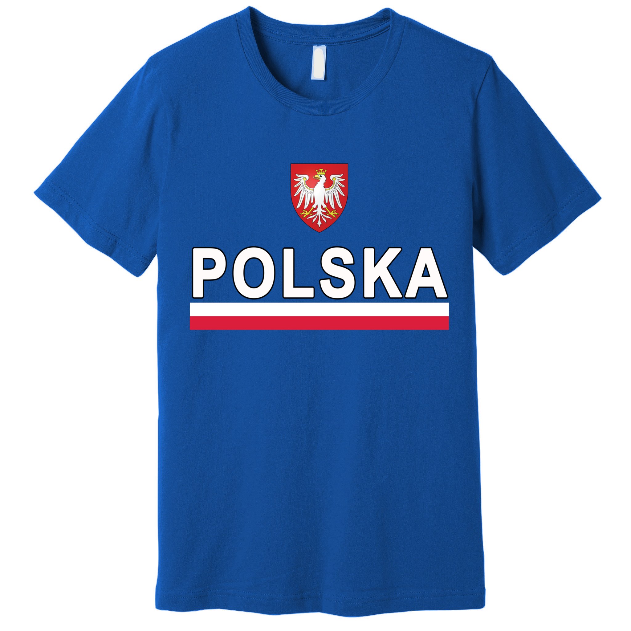 Sporty Polska Flag And Emblem Polish Coat Of Arms Gift Premium T-Shirt