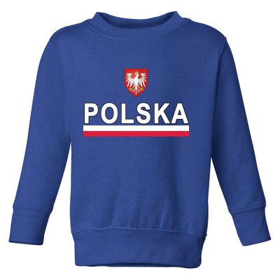 Sporty Polska Flag And Emblem Polish Coat Of Arms Gift Toddler Sweatshirt