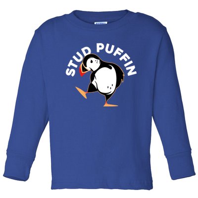 Stud Puffin Funny Seabird Animal Lover Stud Muffin Cool Gift Toddler Long Sleeve Shirt