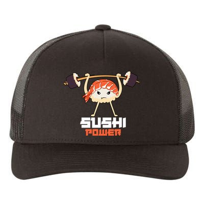 Sushi Power Funny Gym Vegetarian Muscle Powerlifting Yupoong Adult 5-Panel Trucker Hat