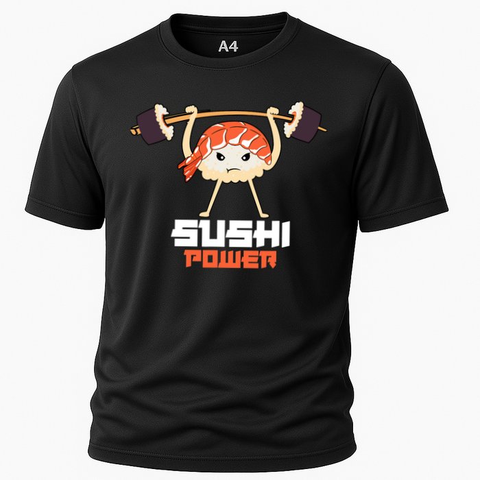 Sushi Power Funny Gym Vegetarian Muscle Powerlifting Cooling Performance Crew T-Shirt