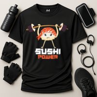 Sushi Power Funny Gym Vegetarian Muscle Powerlifting Cooling Performance Crew T-Shirt