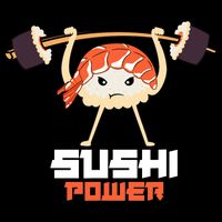 Sushi Power Funny Gym Vegetarian Muscle Powerlifting Cooling Performance Crew T-Shirt