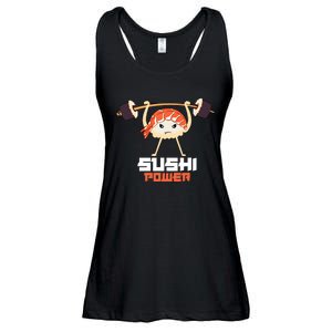 Sushi Power Funny Gym Vegetarian Muscle Powerlifting Ladies Essential Flowy Tank