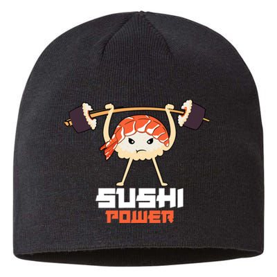 Sushi Power Funny Gym Vegetarian Muscle Powerlifting Sustainable Beanie