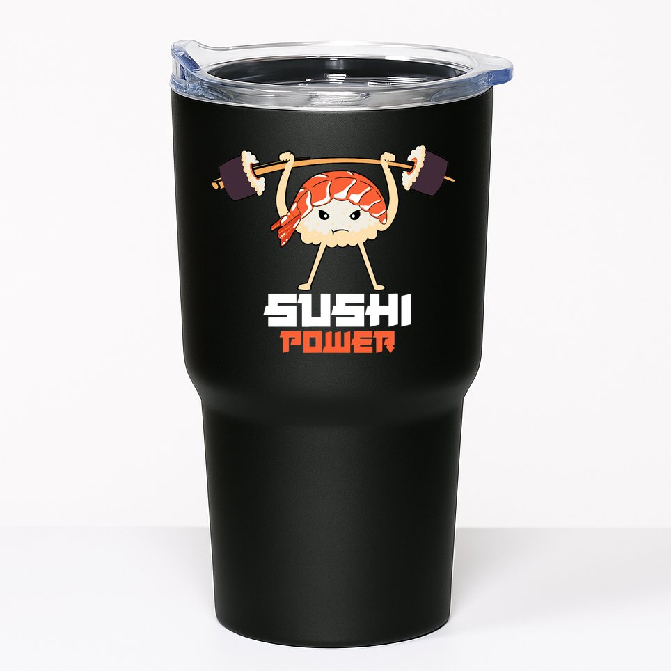 Sushi Power Funny Gym Vegetarian Muscle Powerlifting Tumbler