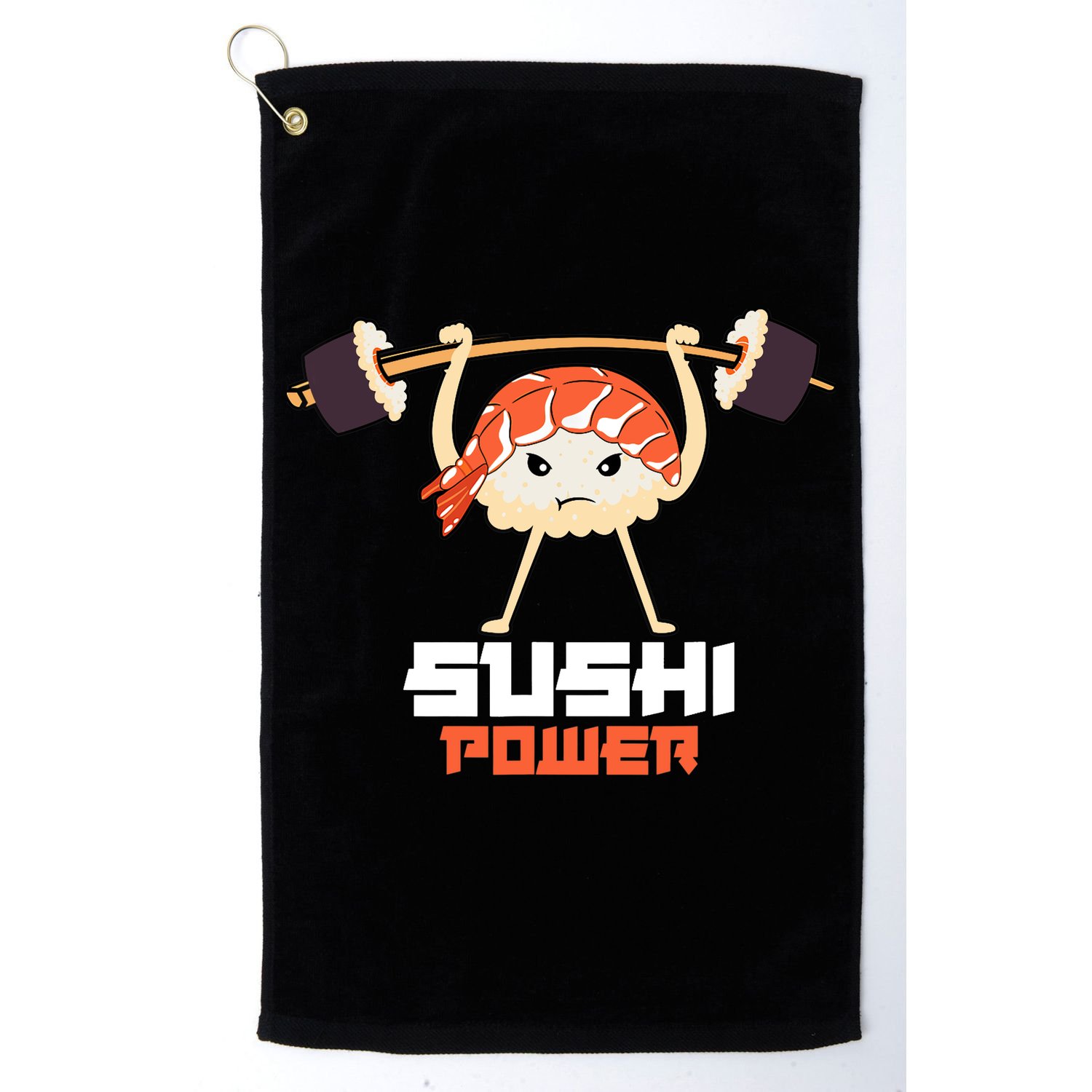 Sushi Power Funny Gym Vegetarian Muscle Powerlifting Golf Towel